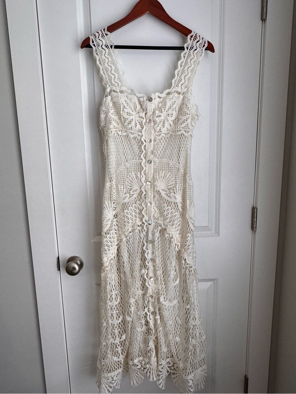 NWOT FARM Rio Off-White Nautical Guipure Maxi Dress S - Picture 2 of 9